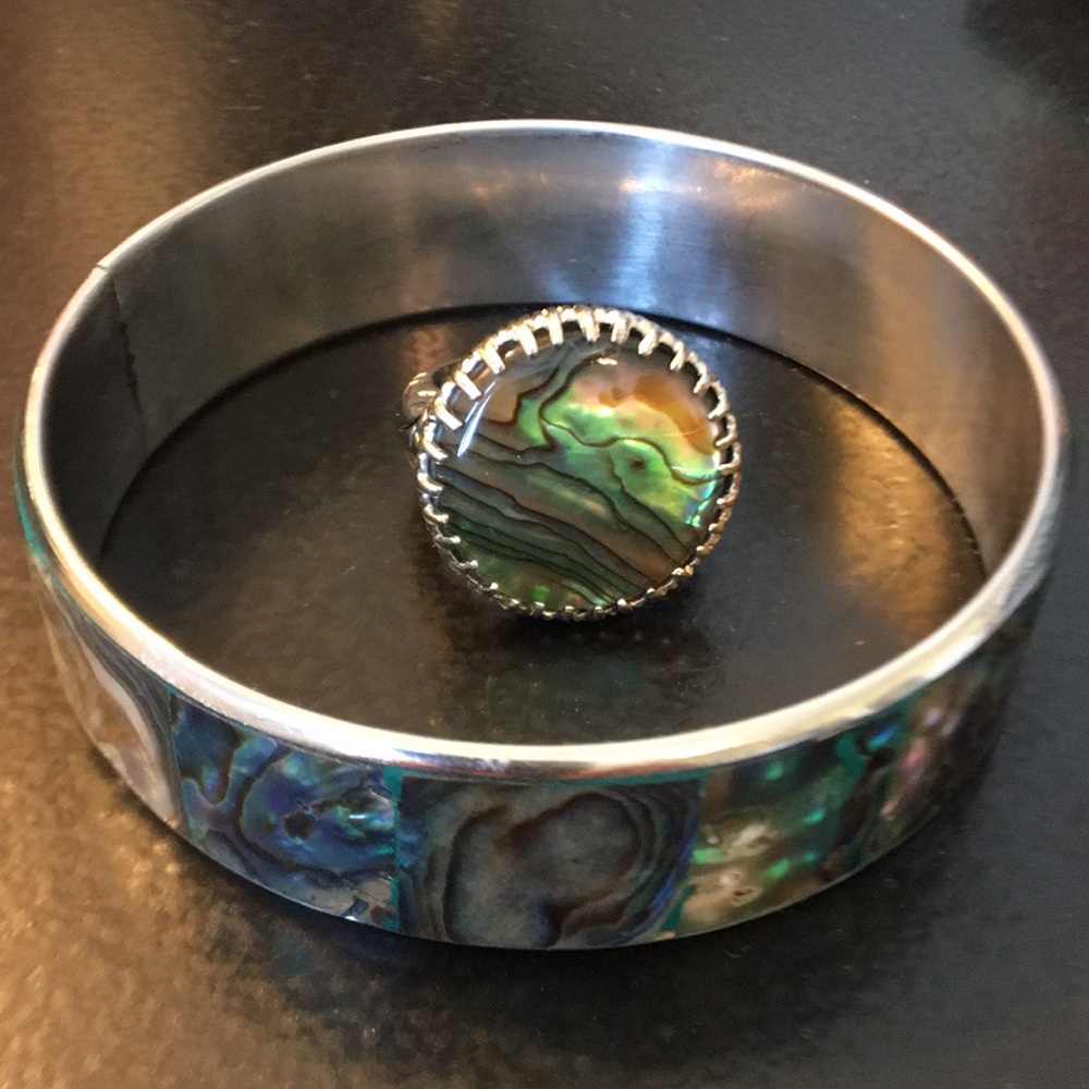 Abalone Bangle And Ring - image 2